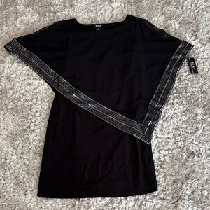 NWT SLNY Black dress with Silver Details